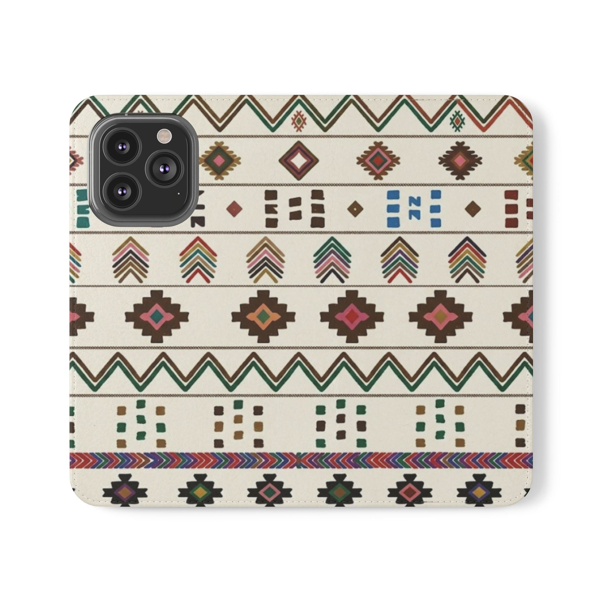 Southwestern Aztec Pattern Flip Case | Tribal Phone Wallet, Card Slots