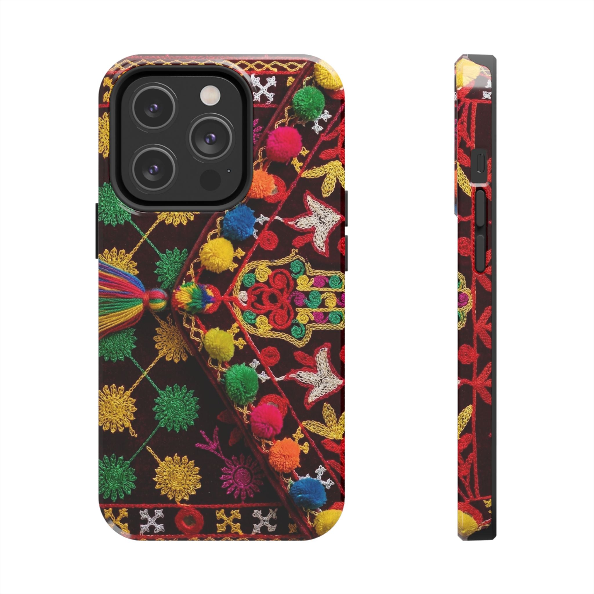 Colorful Pom Pom Pattern Phone Case | Tough Phone Case