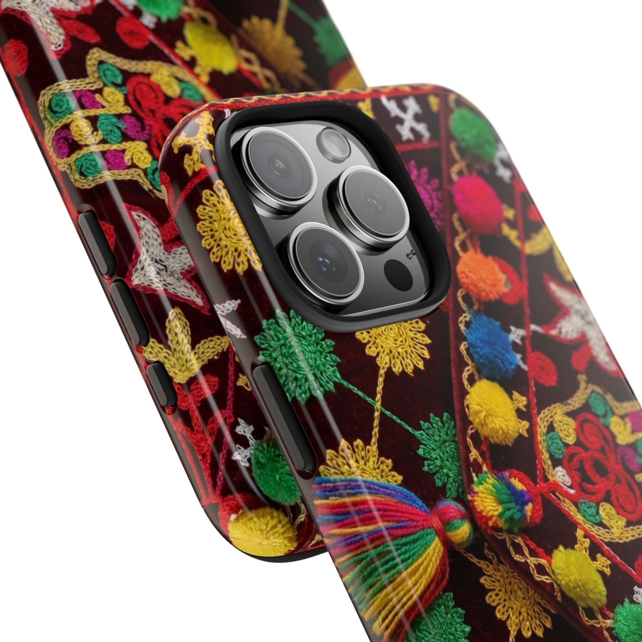 Colorful Pom Pom Pattern Phone Case | Tough Phone Case