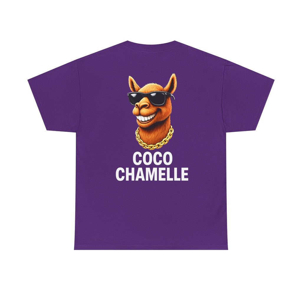 Coco Chamelle Tee Shirt - Cool Camel with Sunglasses & Gold Chain
