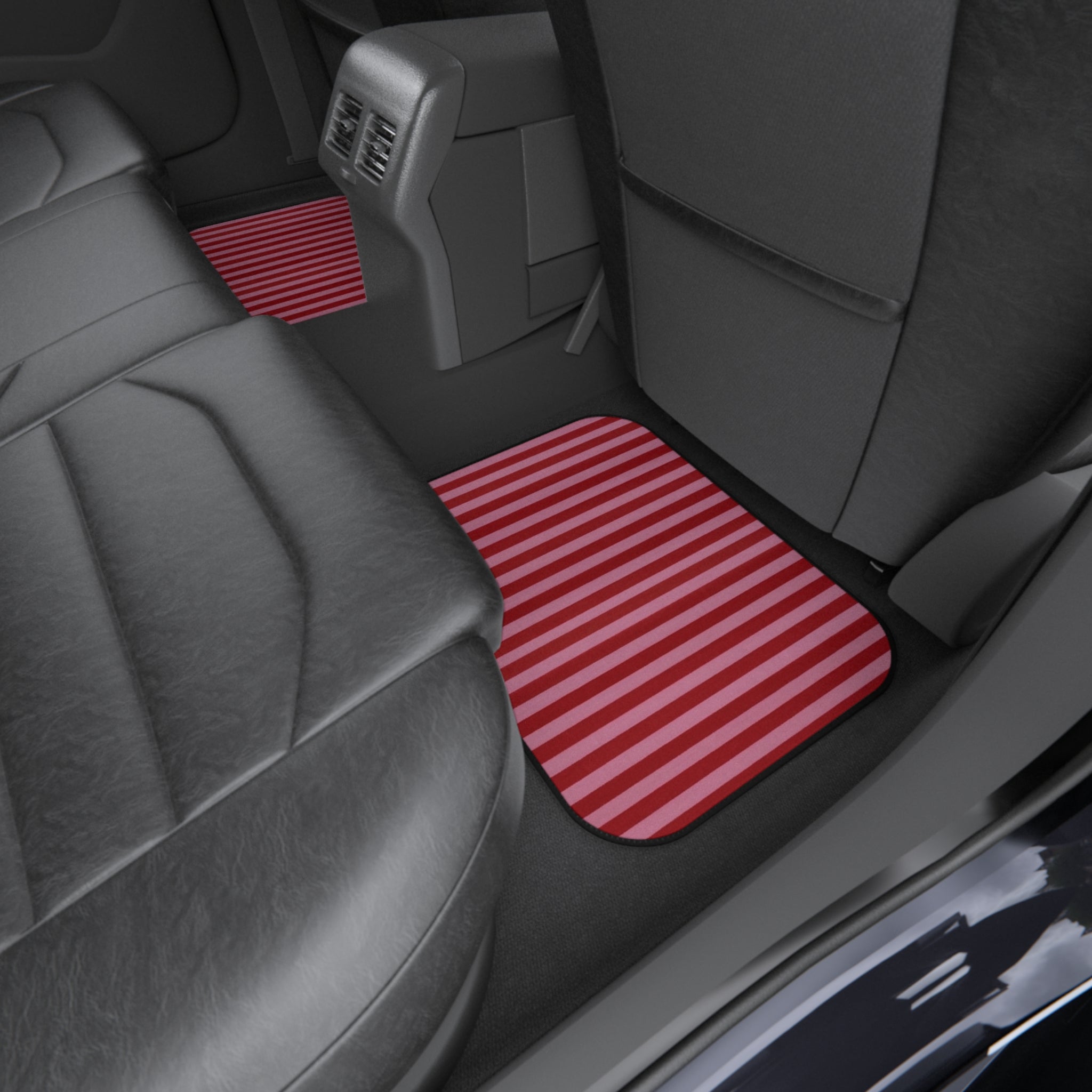 Red and Pink Stripe Car Floor Mats, Car Interiors Decoration | Gifts for Women Drivers