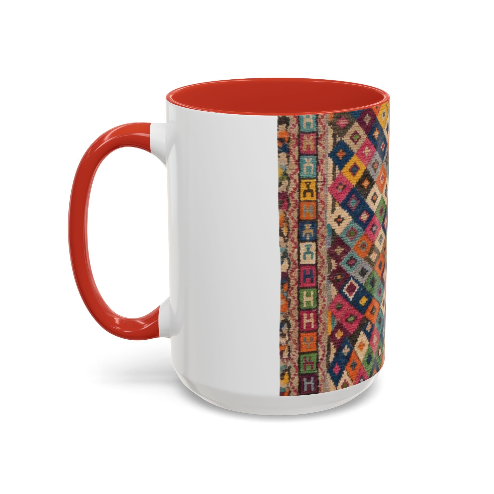 Colorful Kilim Diamond Pattern Mug | Accent Coffee Mug 11oz 15oz