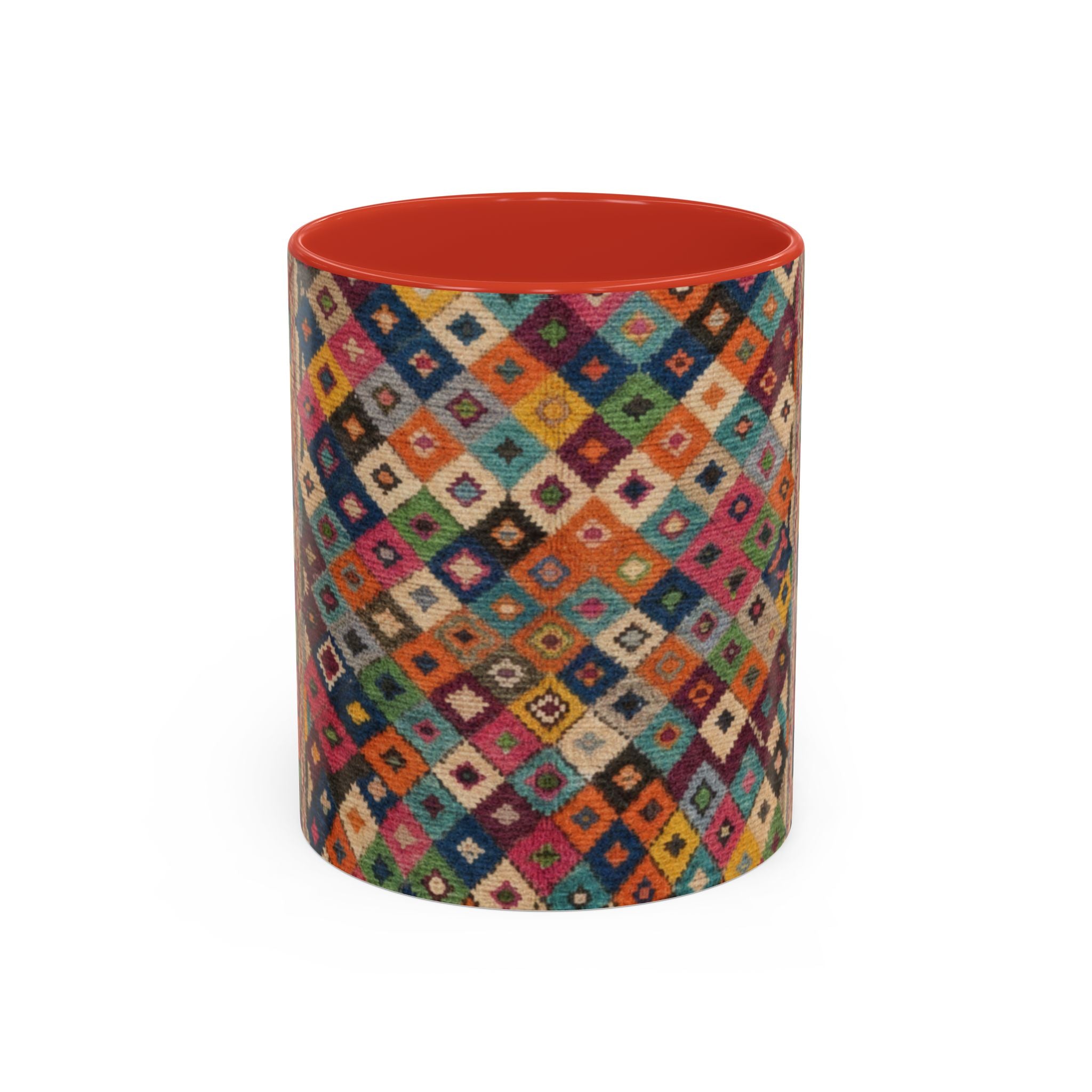 Colorful Kilim Diamond Pattern Mug | Accent Coffee Mug 11oz 15oz