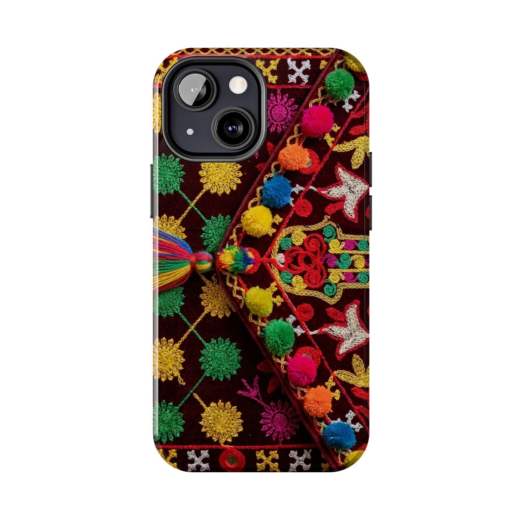Colorful Pom Pom Pattern Phone Case | Tough Phone Case