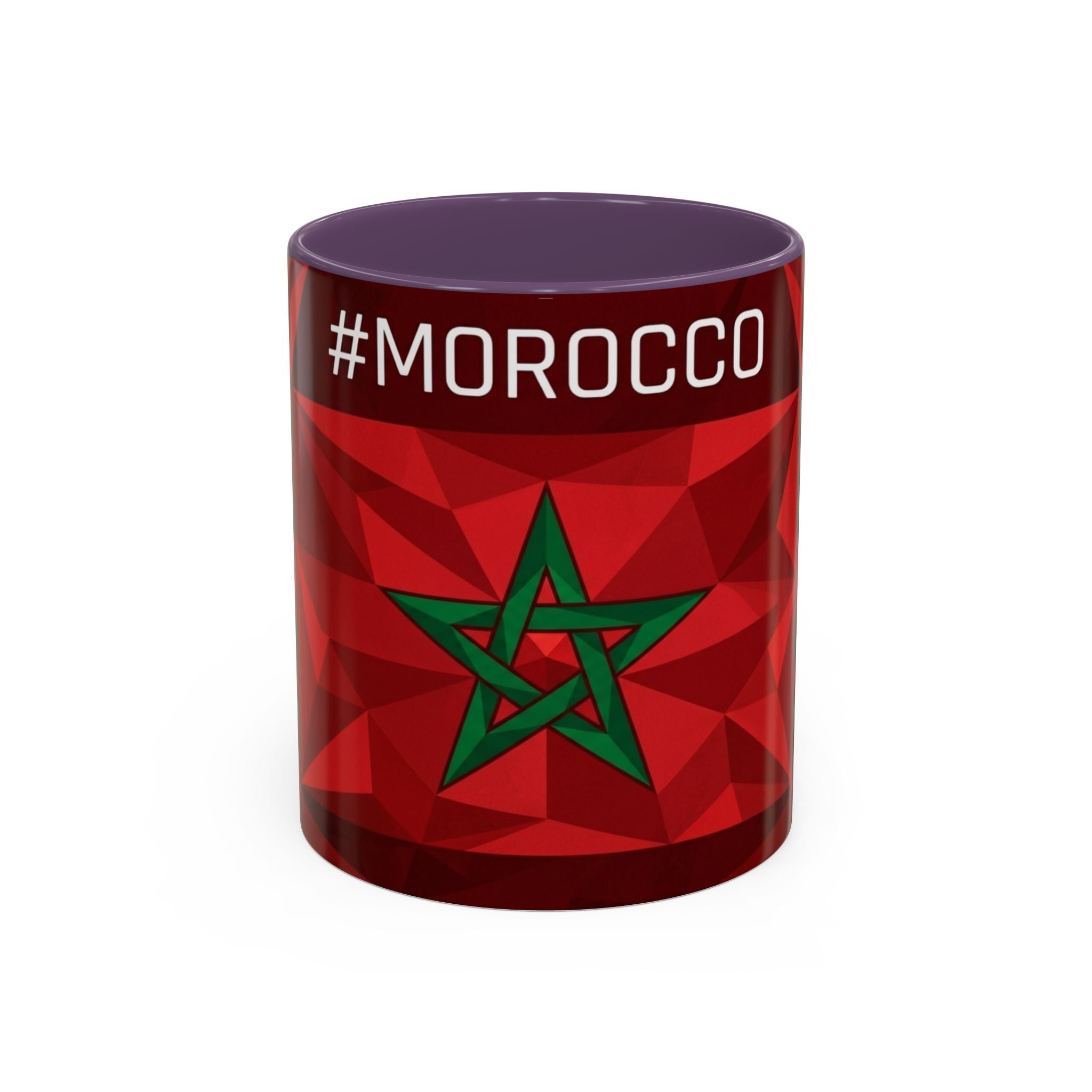 Morocco Flag Red Geometric Star Accent Mug | 11oz 15oz