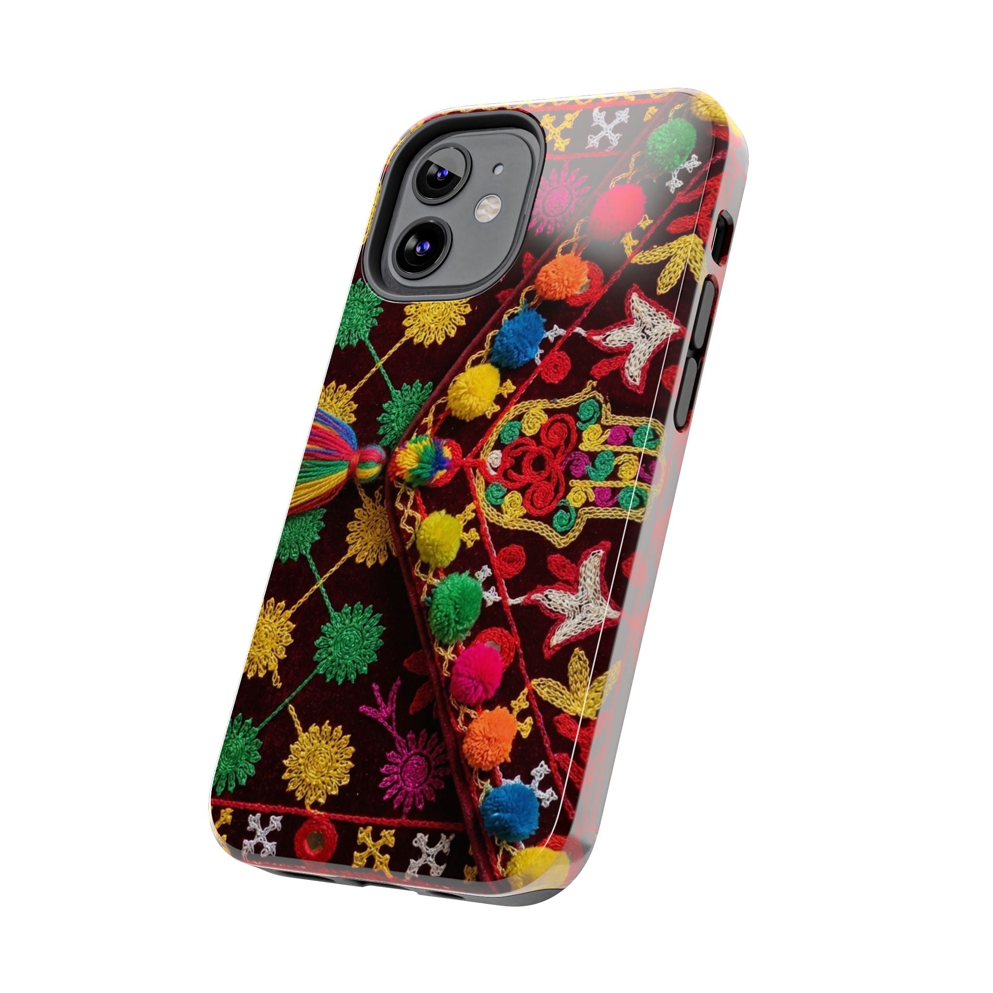 Colorful Pom Pom Pattern Phone Case | Tough Phone Case