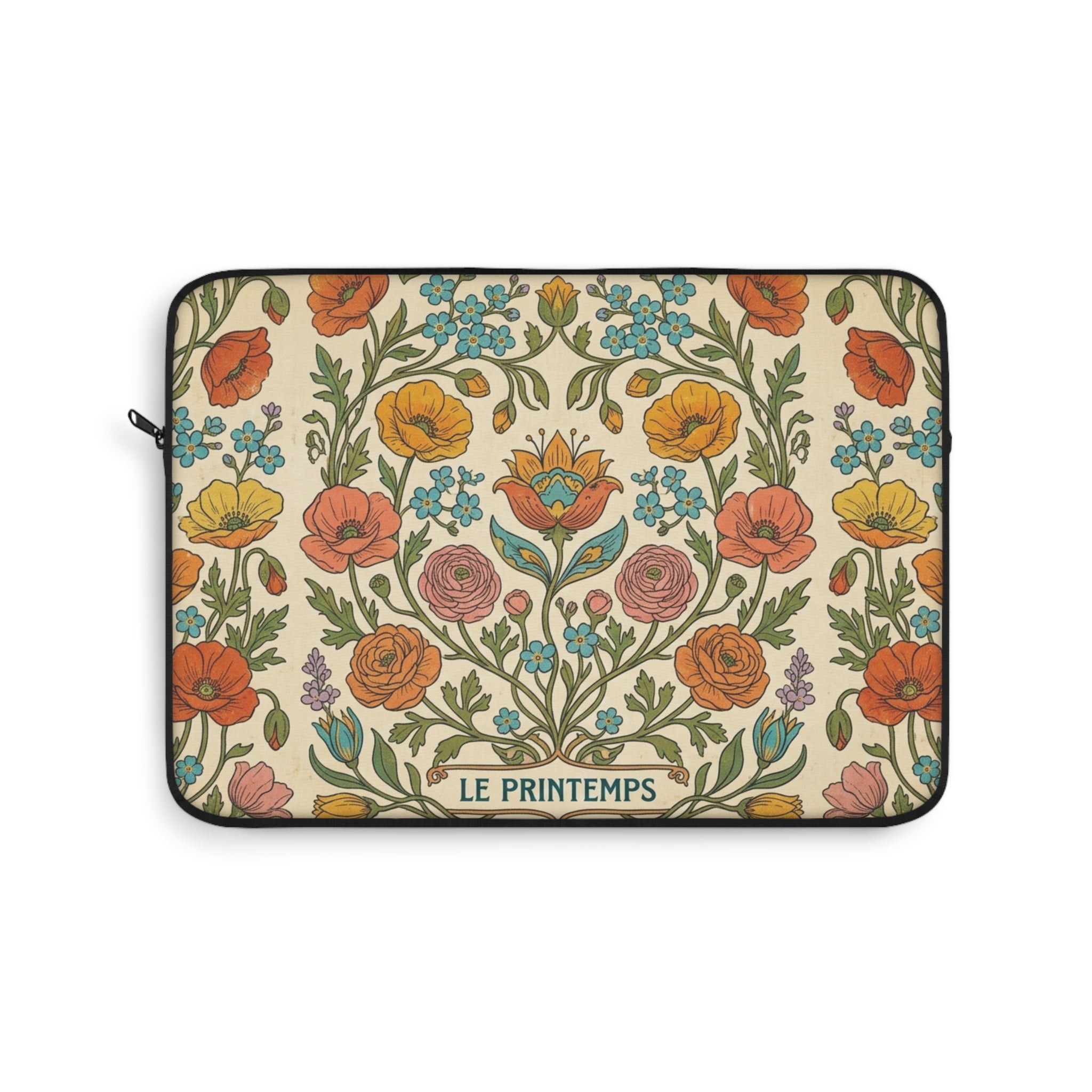 Le Printemps Floral Pattern Laptop Sleeve | Vintage Cottagecore Flowers