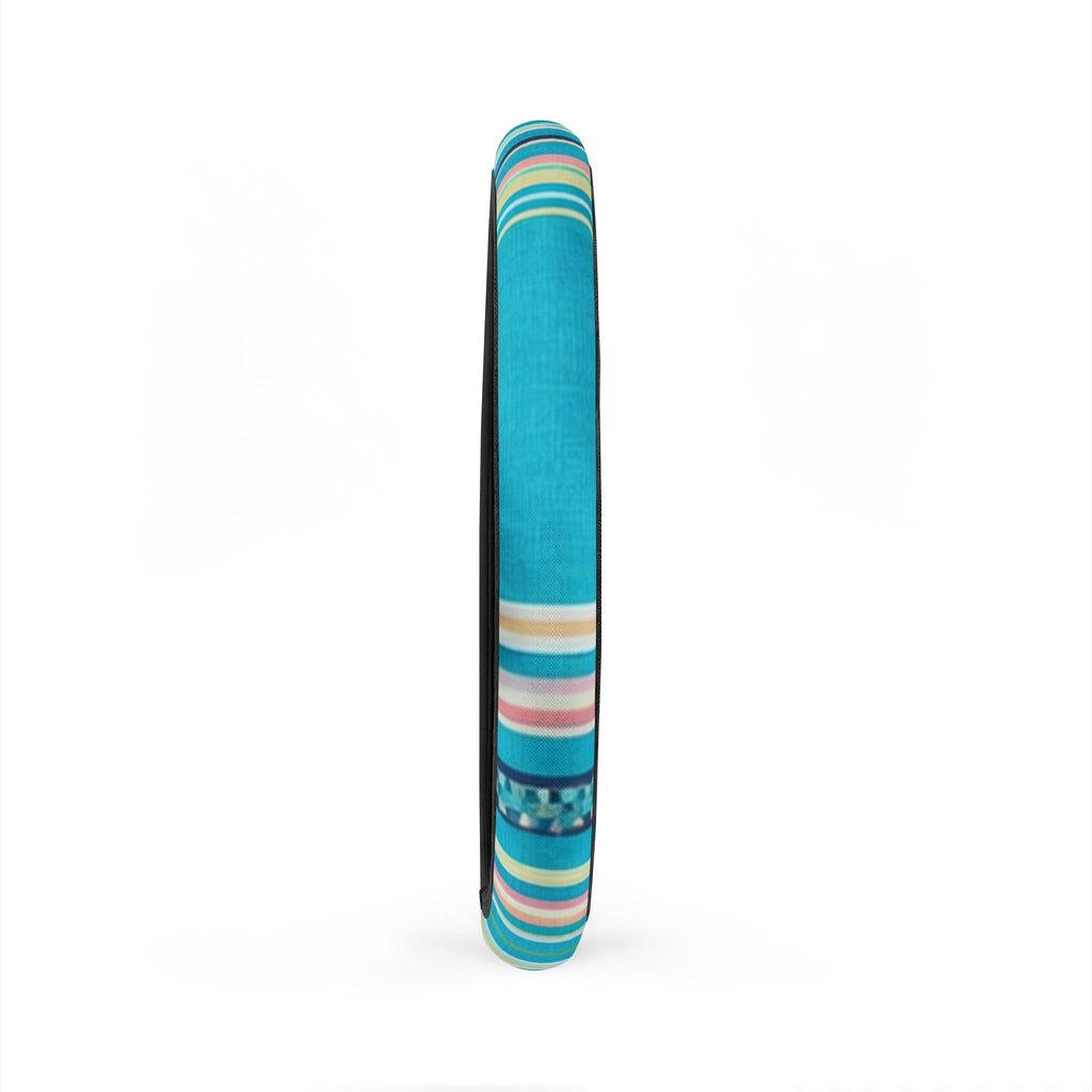 Teal Wave Stripe Car Steering Wheel Cover | Blue Striped Steering Wheel Sleeve