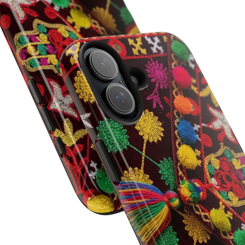 Colorful Pom Pom Pattern Phone Case | Tough Phone Case