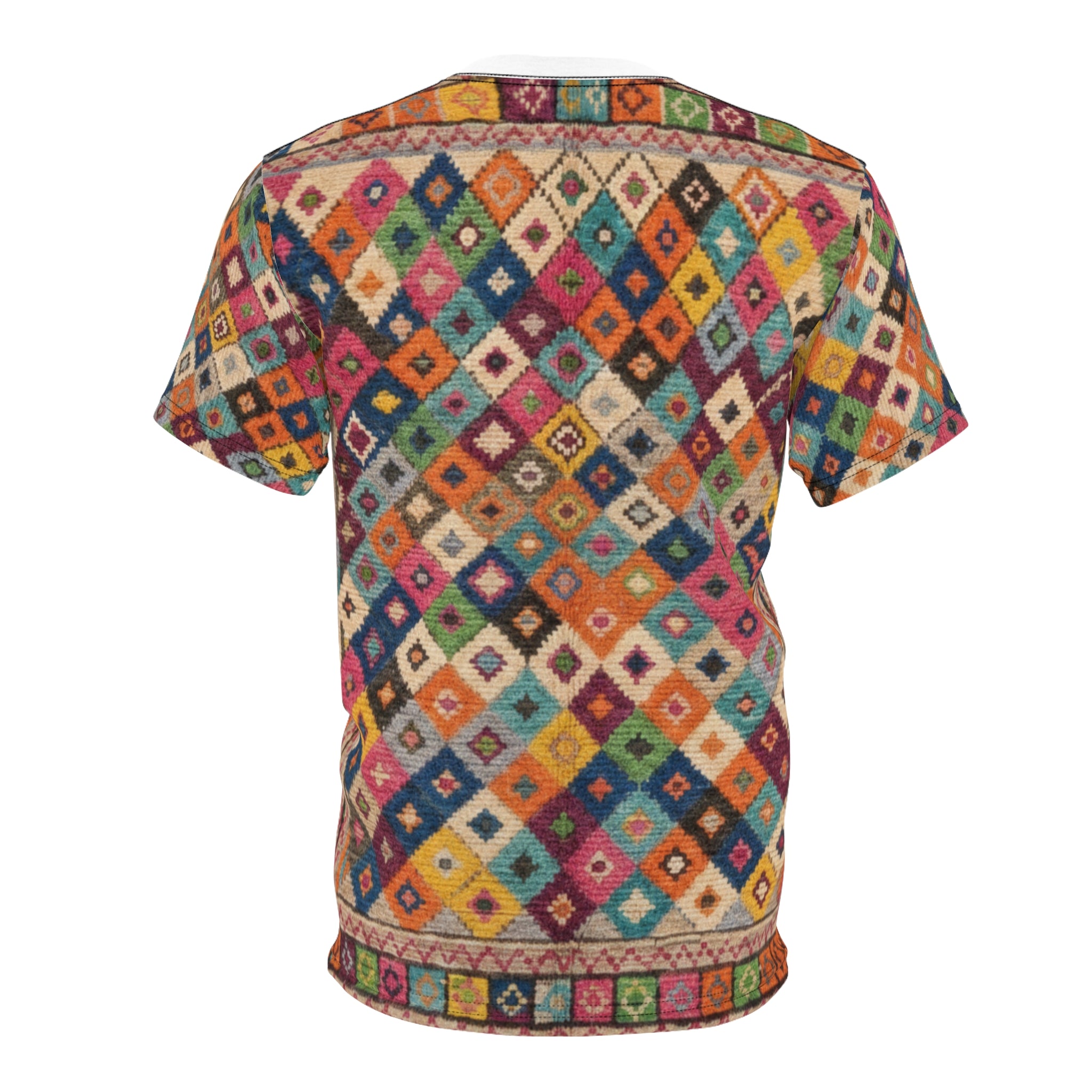 Colorful Diamond Kilim Pattern Tee | All-Over Print Shirt